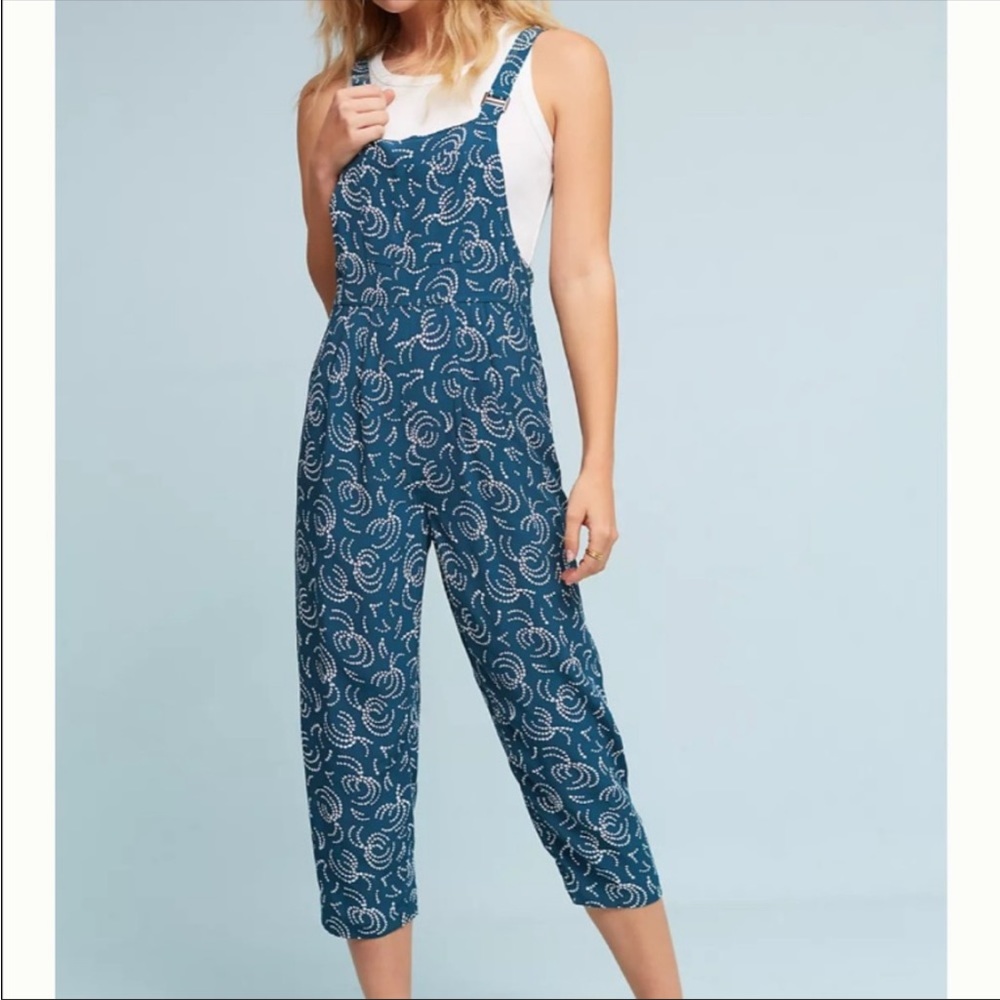Anthropologie Maeve Overall Tidal Jumpsuit